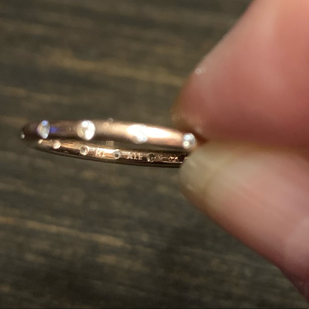 PANDORA Simple Sparkling Rose Gold Band Ring * Size 52 = 6 * Preowned * - Picture 5 of 10